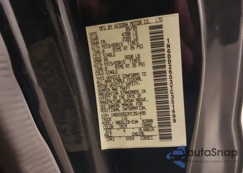 2000 Nissan Frontier Xe из США, поврежденный, VIN 1N6DD26S3YC351499